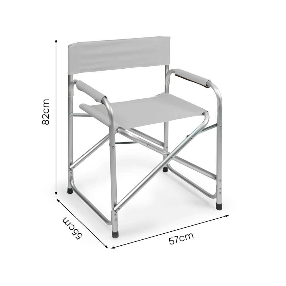 Chaise pliante Textilene aluminium et tissu ONSHORE 55x57x82cm