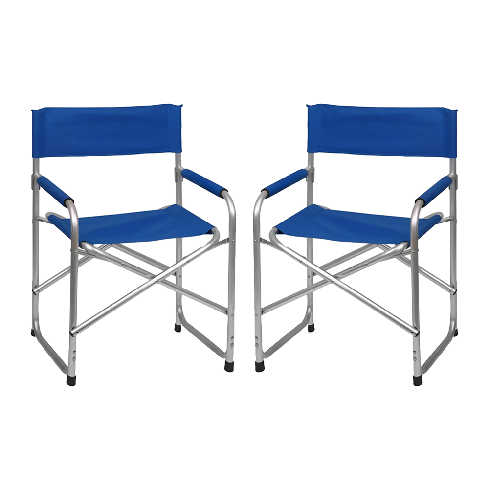 2 chaises réalisateur pliantes aluminium et textilène pour le camping 82x57x55