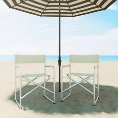 2 chaises réalisateur pliantes aluminium et textilène pour le camping 82x57x55