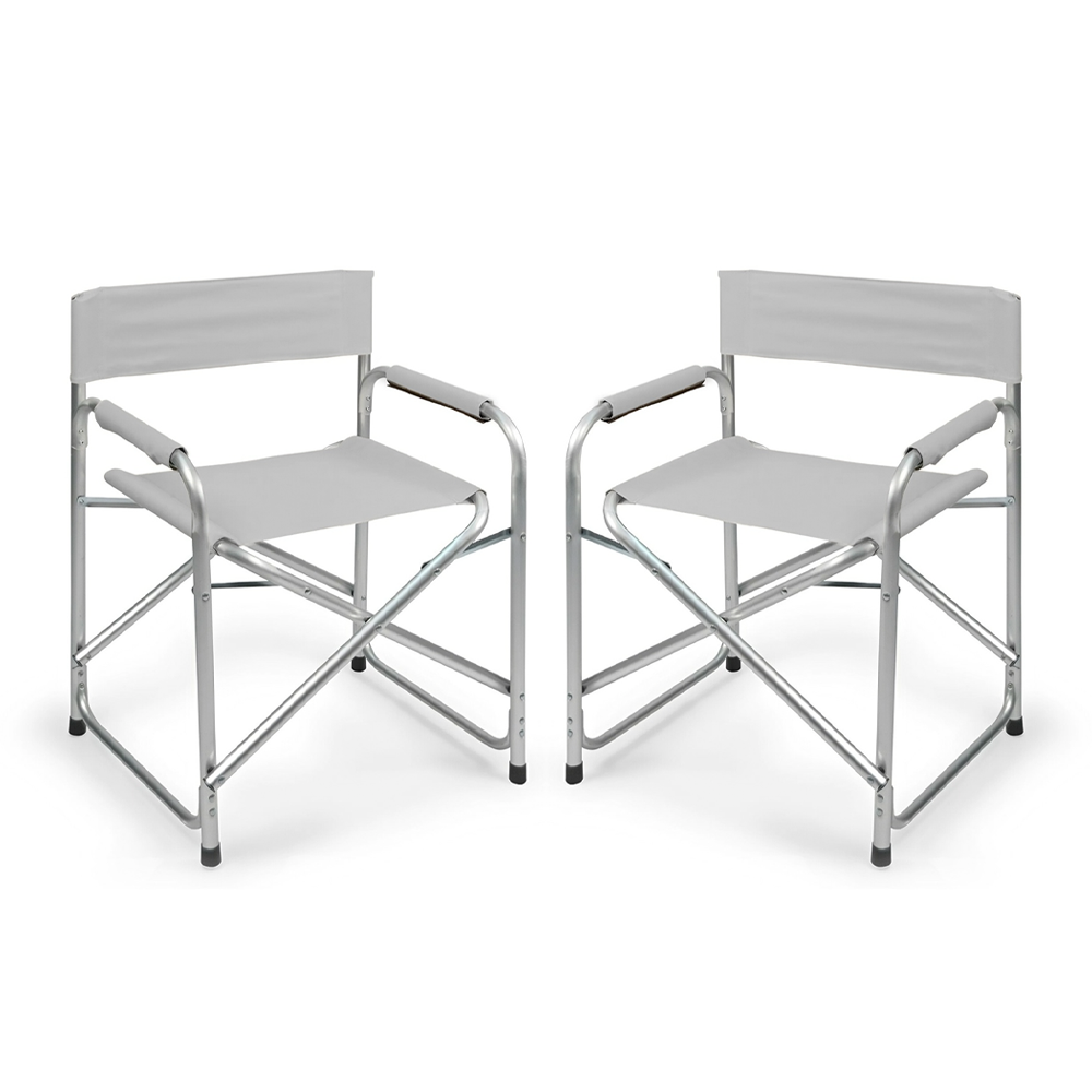 2 chaises réalisateur pliantes aluminium et textilène pour le camping 82x57x55