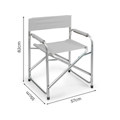 2 chaises réalisateur pliantes aluminium et textilène pour le camping 82x57x55
