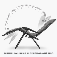 Pack 2 chaises inclinable pliable avec coussin Zéro gravité Dossier inclinable