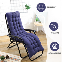 Pack 2 chaises inclinable pliable avec coussin Zéro gravité Dossier inclinable