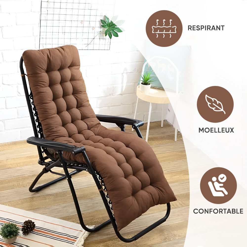 Chaise inclinable pliable avec coussin Zéro gravité Dossier inclinable