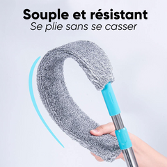 Plumeau télescopique extensible chiffon microfibre pour la poussière et les sols