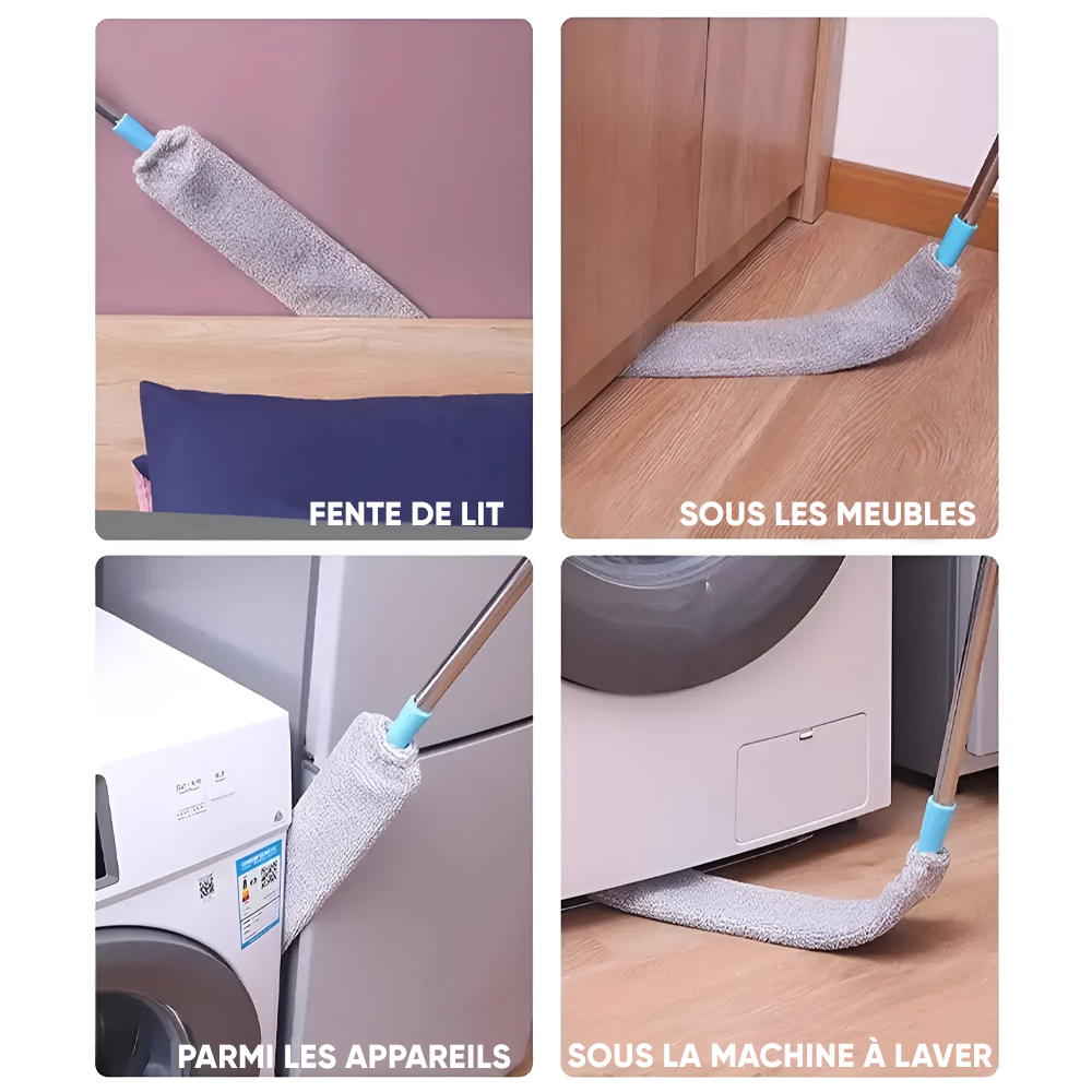 Plumeau télescopique extensible chiffon microfibre pour la poussière et les sols