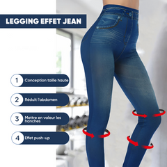 GIADA Leggings Stretch Shaping Effet Jeans Jegging Intérieur Peluche