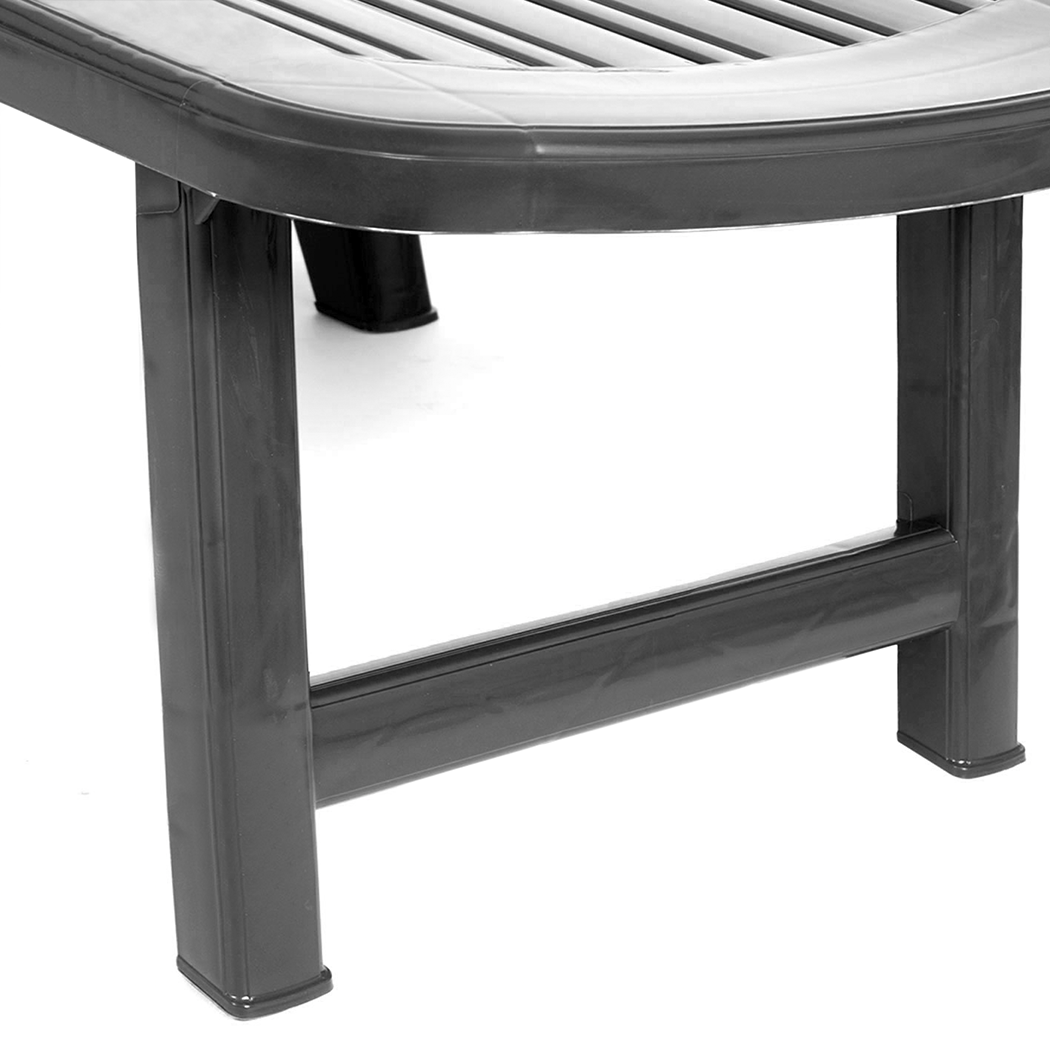 Transat Cancun avec roues pliantes en polyrotin 72x190x60cm
