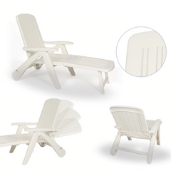 Transat Cancun avec roues pliantes en polyrotin 72x190x60cm