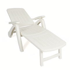Transat Cancun avec roues pliantes en polyrotin 72x190x60cm
