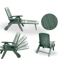 Transat Cancun avec roues pliantes en polyrotin 72x190x60cm