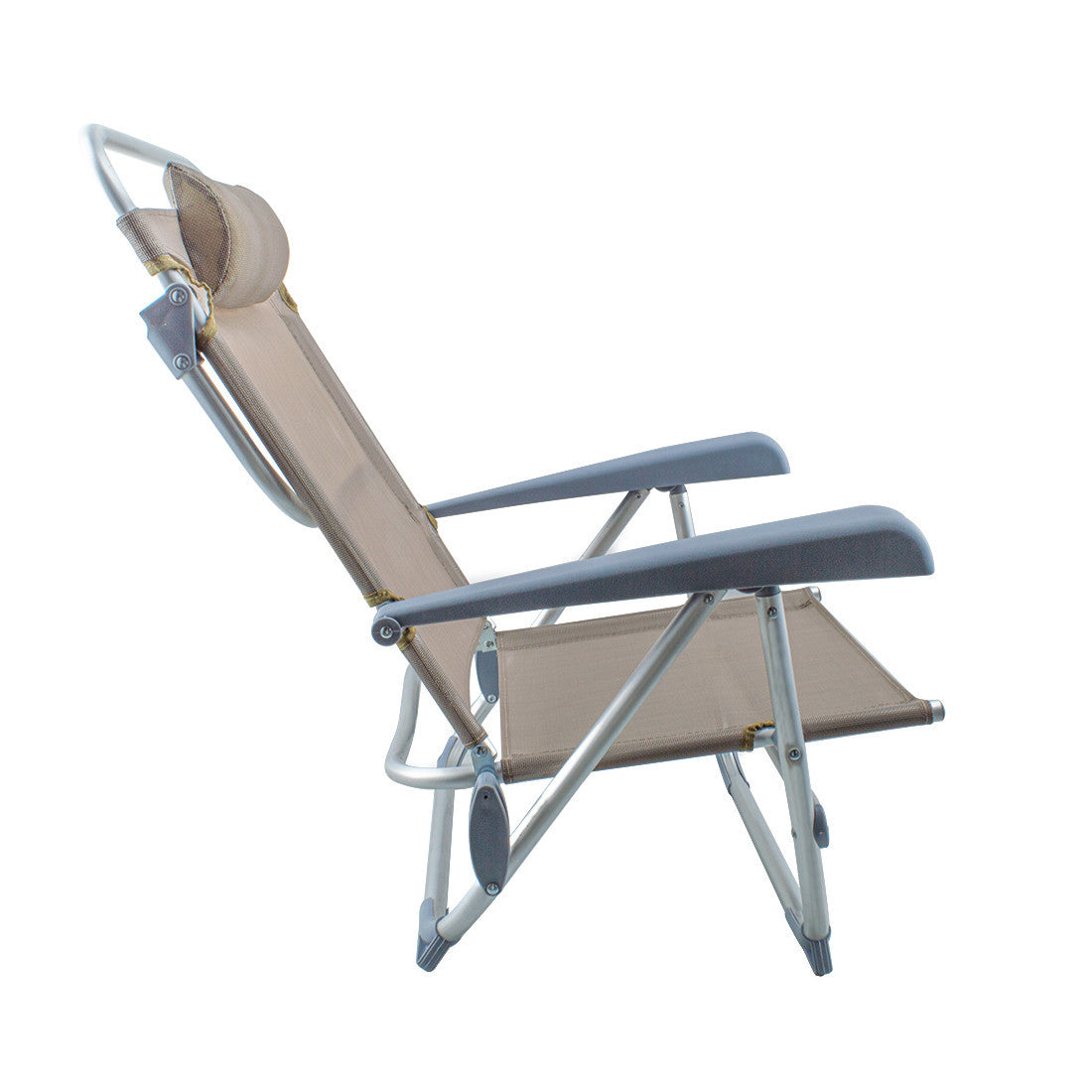 Chaise de plage Spiaggina en Textilène avec coussin inclinable en aluminium