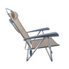 Chaise de plage Spiaggina en Textilène avec coussin inclinable en aluminium