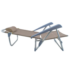 Chaise de plage Spiaggina en Textilène avec coussin inclinable en aluminium