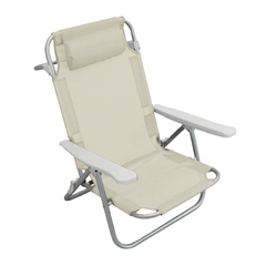 Chaise de plage Spiaggina en Textilène avec coussin inclinable en aluminium