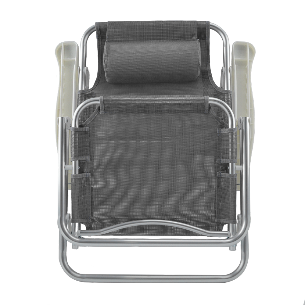 Chaise de plage Spiaggina en Textilène avec coussin inclinable en aluminium