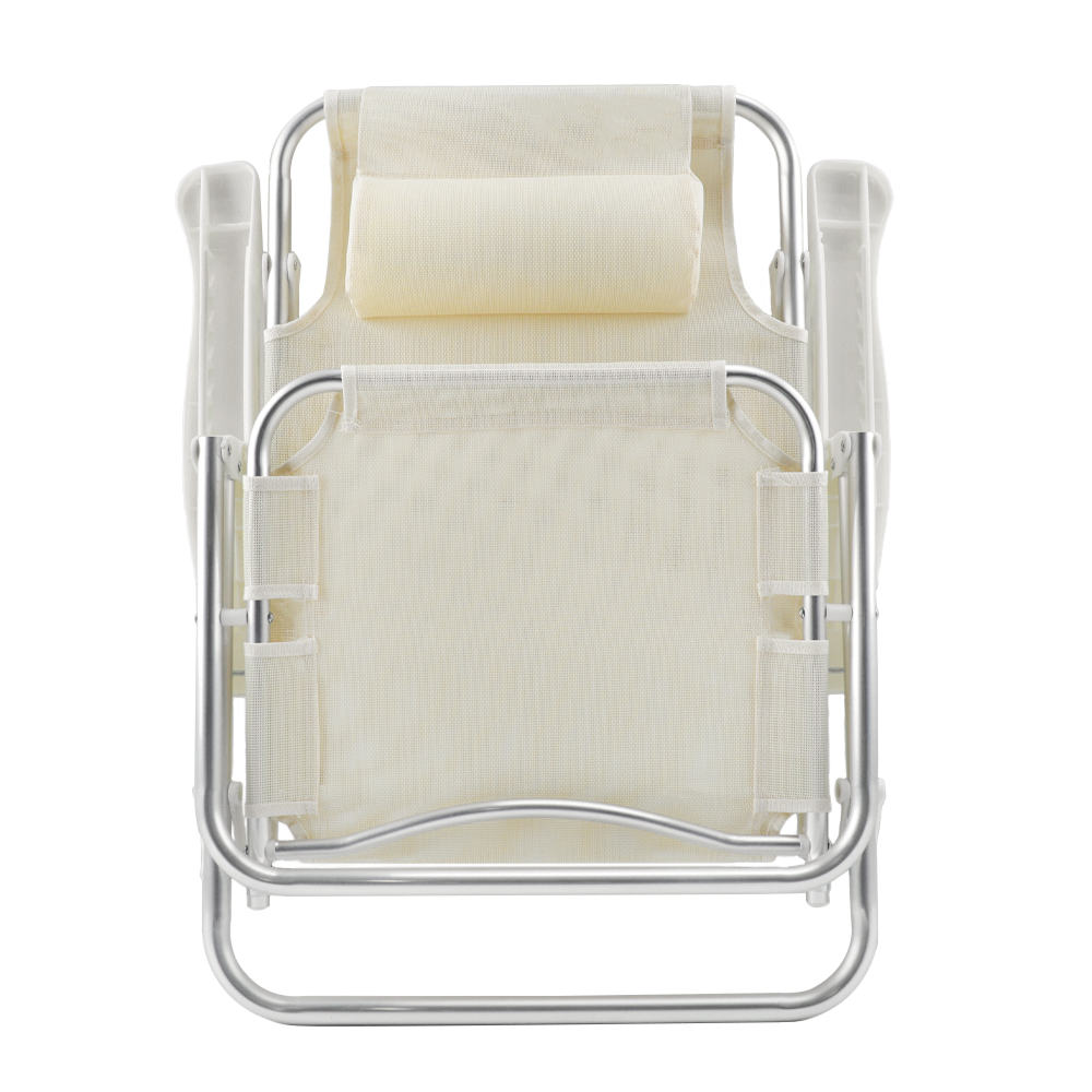 Chaise de plage Spiaggina en Textilène avec coussin inclinable en aluminium