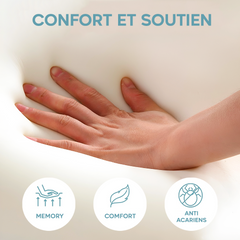2 pièces Oreiller Cervical mémoire de forme 11cm haleine fraîche aloe Vera