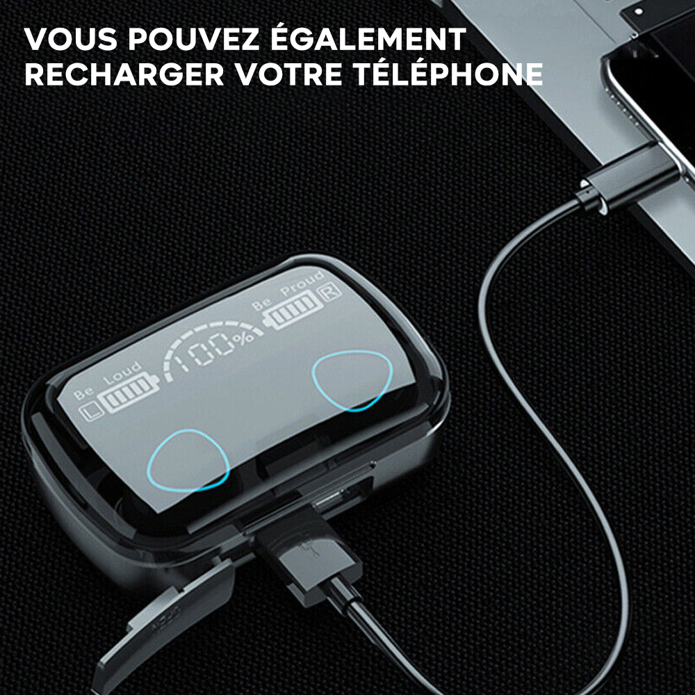 Écouteurs tactiles sans fil Bluetooth 5.3 Microphone affichage LED, sans fil