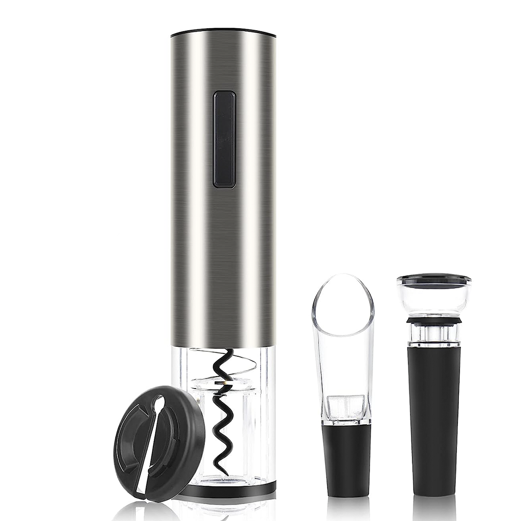 Ouvre-bouteille électrique piles Tire-bouchon automatique Ensemble vin en acier