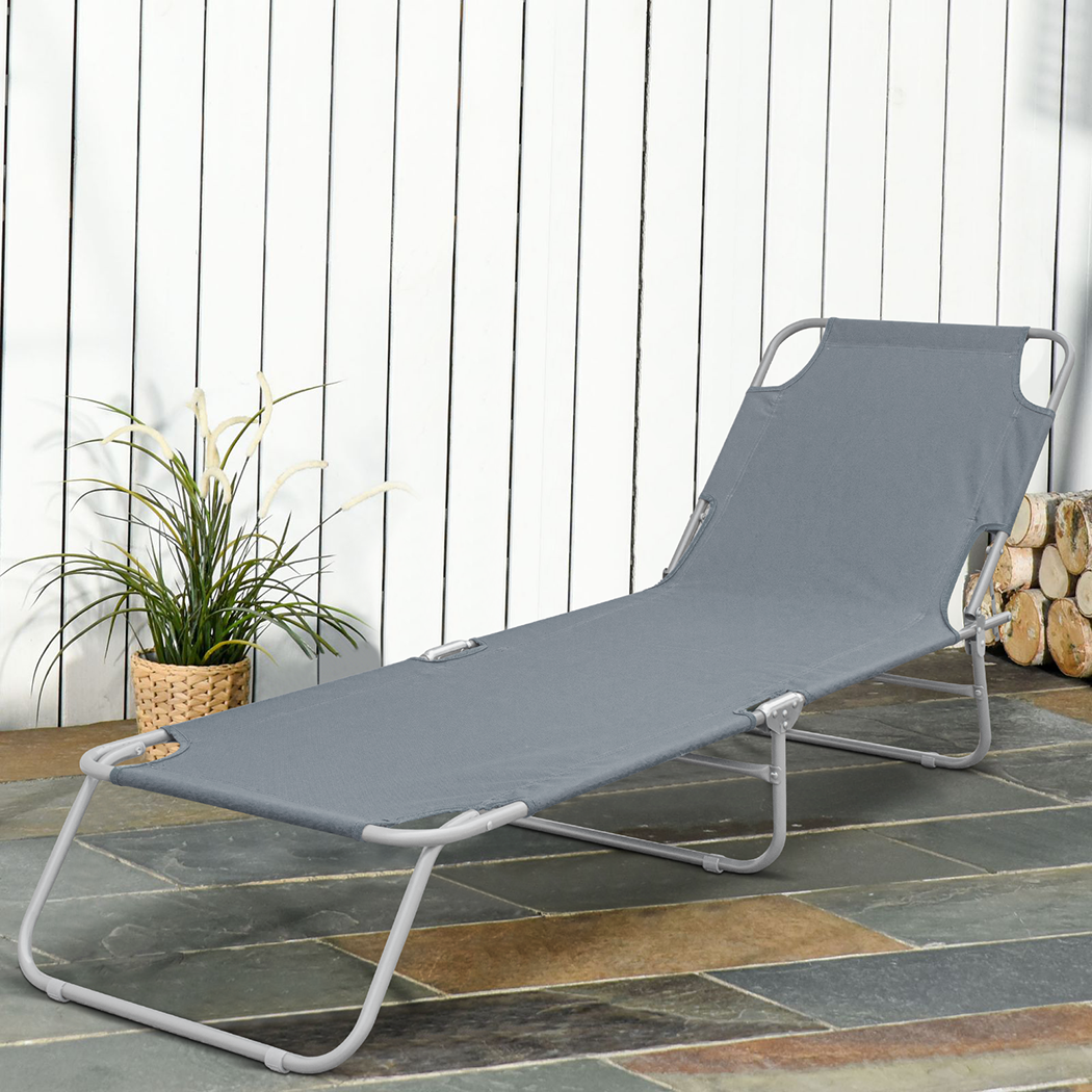 2 pièces chaises longues pliantes en acier 2309 dossier inclinable 4 Positions