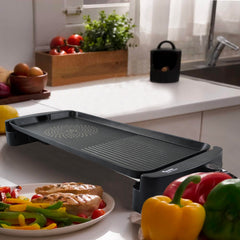 Plaque Électrique en Aluminium Antiadhésive Grill 2200W Extra Large 65.5x29cm