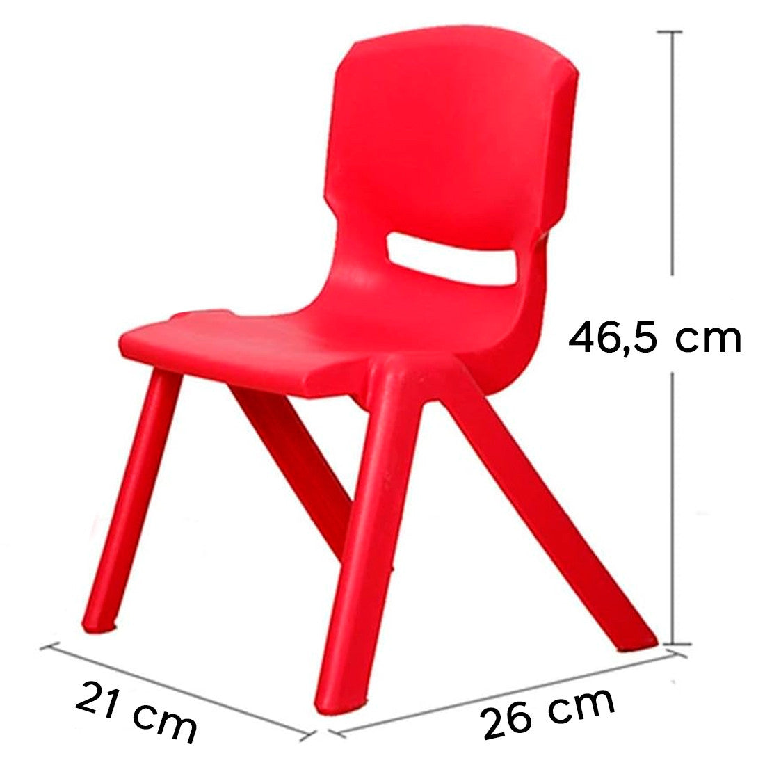 173710 Chaise colorée pour enfants en plastique résistant 26 x 30 x 50 cm
