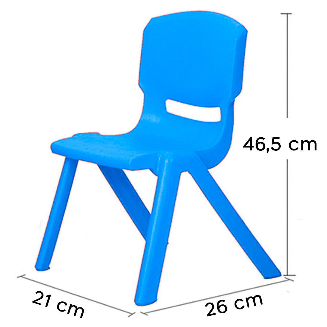173710 Chaise colorée pour enfants en plastique résistant 26 x 30 x 50 cm