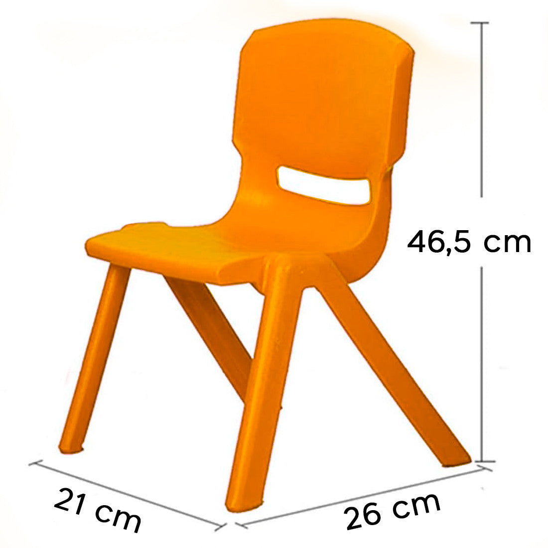 173710 Chaise colorée pour enfants en plastique résistant 26 x 30 x 50 cm
