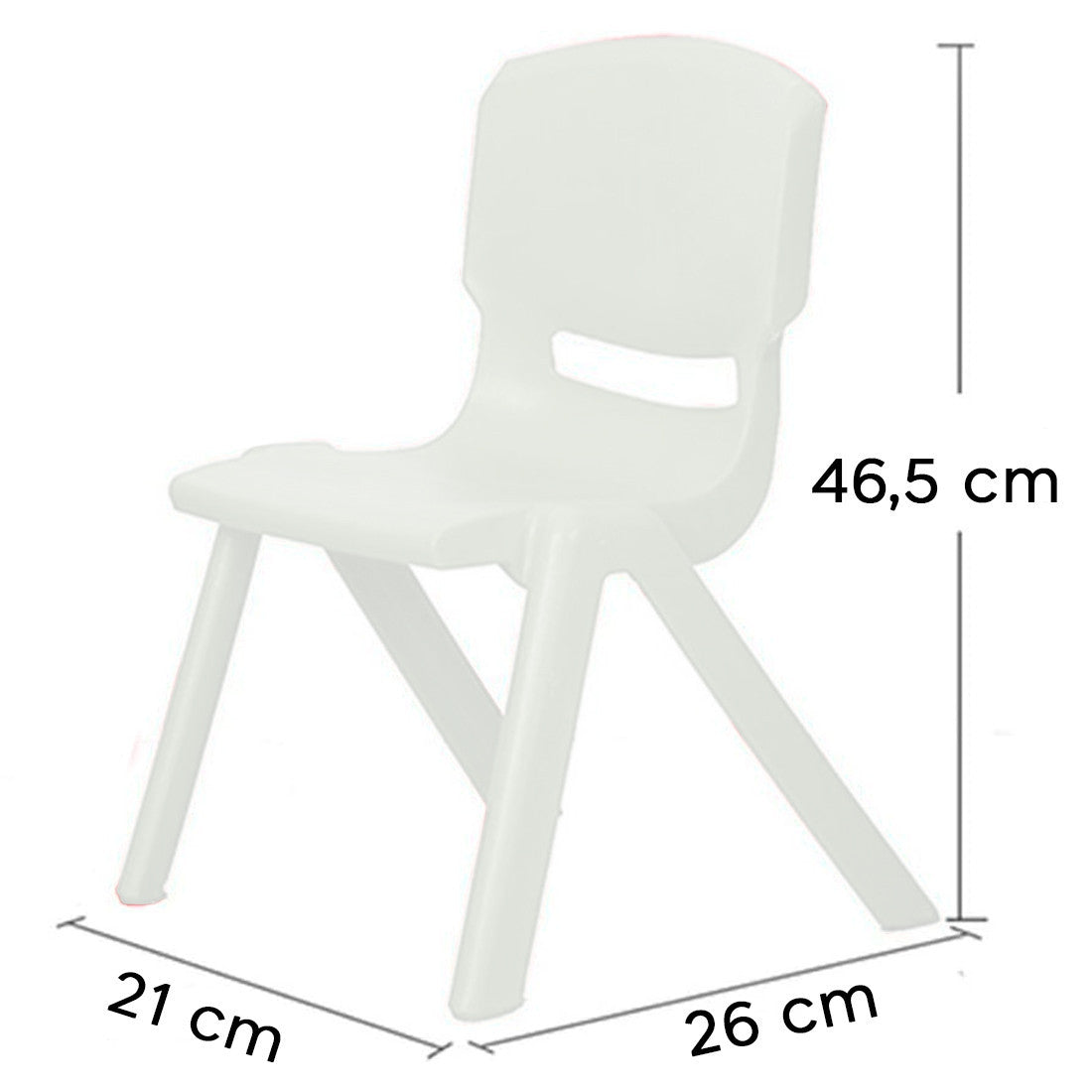 173710 Chaise colorée pour enfants en plastique résistant 26 x 30 x 50 cm