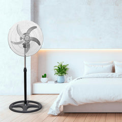 Ventilateur 3 en 1 sur Pied Table et Mural 50W avec 5 Pales en Métal Oscillantes