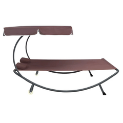 Transat Double Extérieur PARADISE avec Pare-Soleil et Coussins 155x173x200