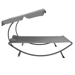 Transat Double Extérieur PARADISE avec Pare-Soleil et Coussins 155x173x200
