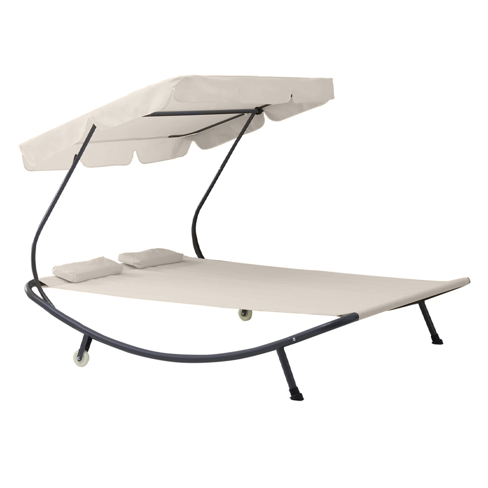 Transat Double Extérieur PARADISE avec Pare-Soleil et Coussins 155x173x200