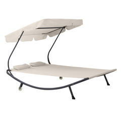 Transat Double Extérieur PARADISE avec Pare-Soleil et Coussins 155x173x200