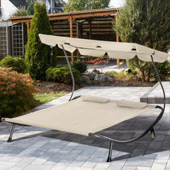 Transat Double Extérieur PARADISE avec Pare-Soleil et Coussins 155x173x200