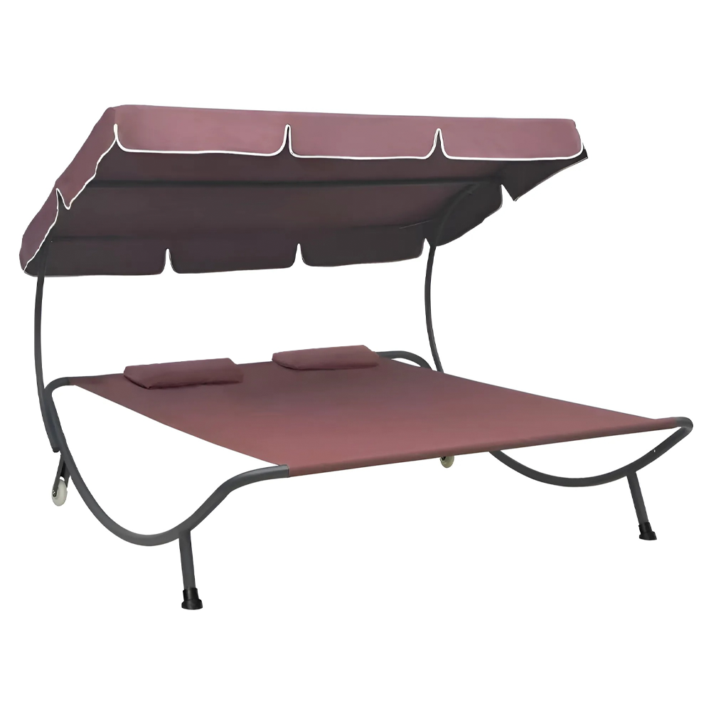 Transat Double Extérieur PARADISE avec Pare-Soleil et Coussins 155x173x200