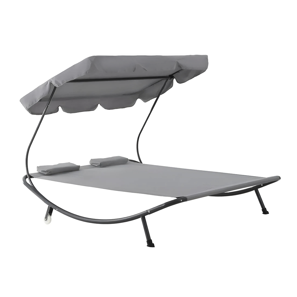 Transat Double Extérieur PARADISE avec Pare-Soleil et Coussins 155x173x200