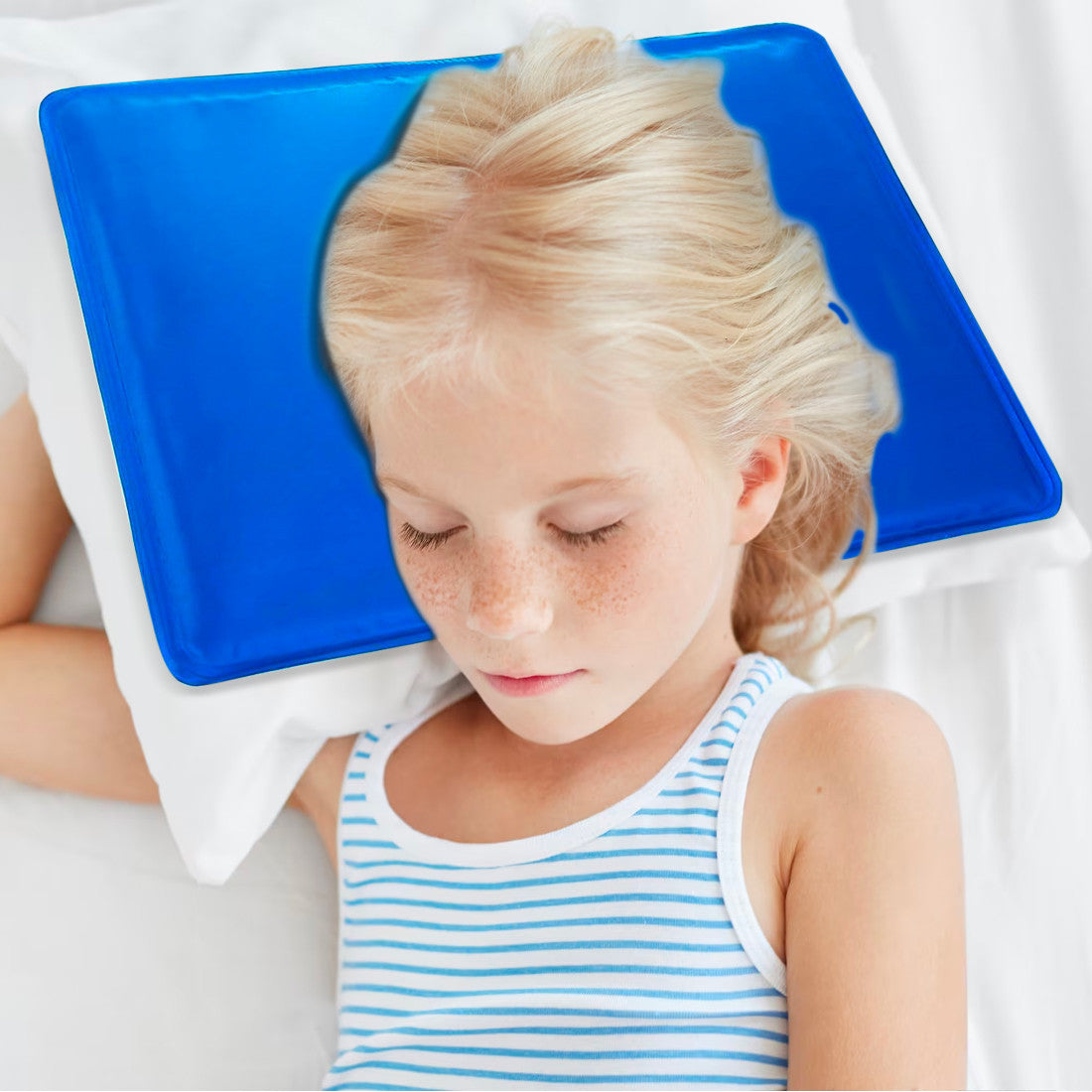 Tapis Rafraîchissant Enfants 65x50cm Berceau Poussette avec Gel Rafraîchissant