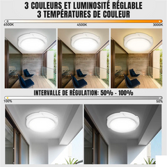 Plafonnier LED 200W 8000mAh IP54 avec Panneau Solaire 6V et Télécommande