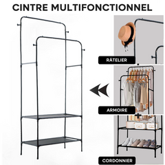 Étagère Multifonction Porte-Manteau et Porte-Manteau en Métal