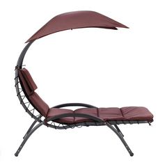 Chaise longue avec parasol BALI Hamac en acier pour extérieur 165x98x180