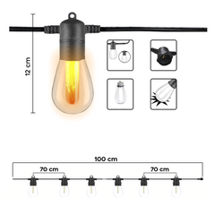 Guirlande Lumineuse Panneau Solaire Rechargeable 10m Lumière Chaude Effet de Feu