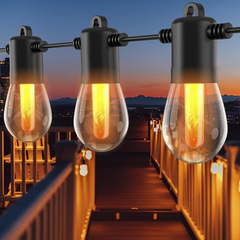 Guirlande Lumineuse Panneau Solaire Rechargeable 10m Lumière Chaude Effet de Feu