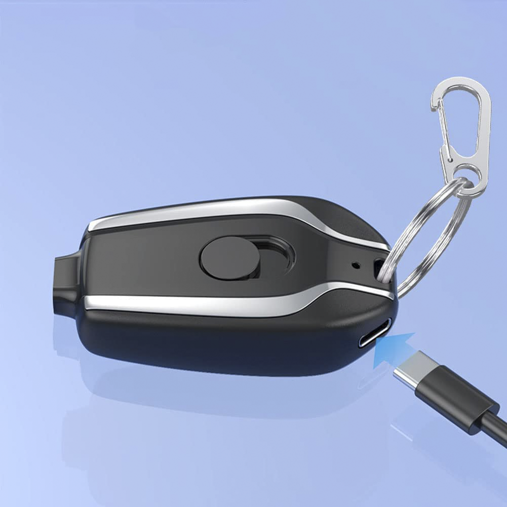 Porte-clés Powerbank 1500mAh Chargeur d'urgence portable Câble USB-C