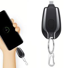 Porte-clés Powerbank 1500mAh Chargeur d'urgence portable Câble USB-C