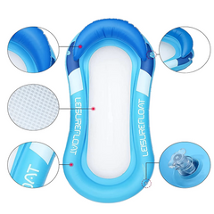 Matelas gonflable siège filet transat fauteuil avec coussin pour piscine 167x85