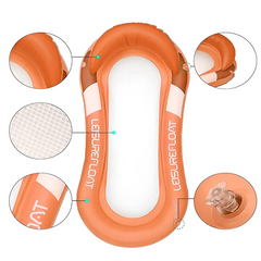 Matelas gonflable siège filet transat fauteuil avec coussin pour piscine 167x85