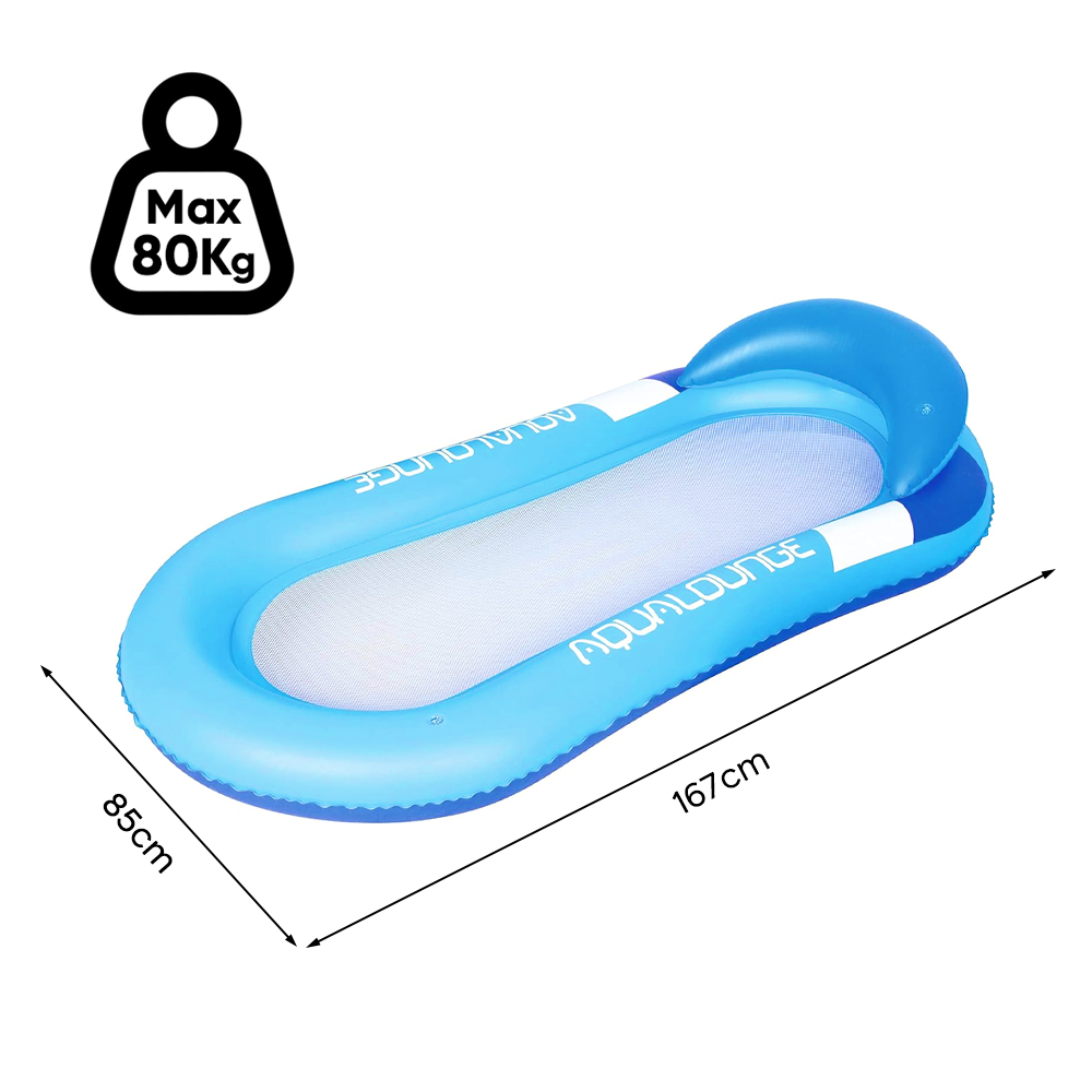 Matelas gonflable siège filet transat fauteuil avec coussin pour piscine 167x85