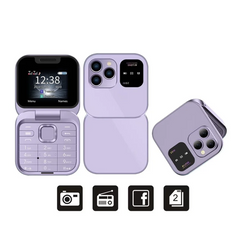 Téléphone de poche pliable 1,77" I16 PRO Double SIM Caméra Bluetooth MP4